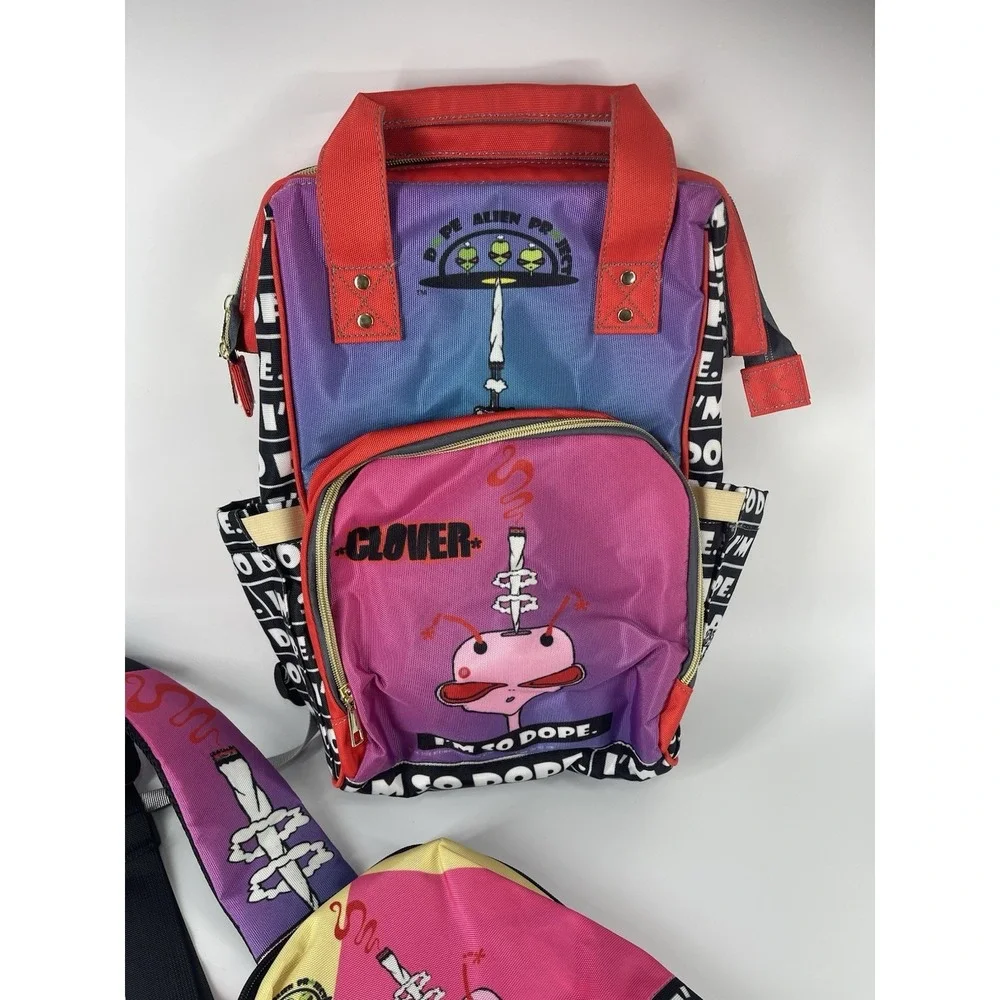 Weedhead Clover I'm‎ So Dope Diaper Bag Backpack & Sling Bag NWOT Rare Set
